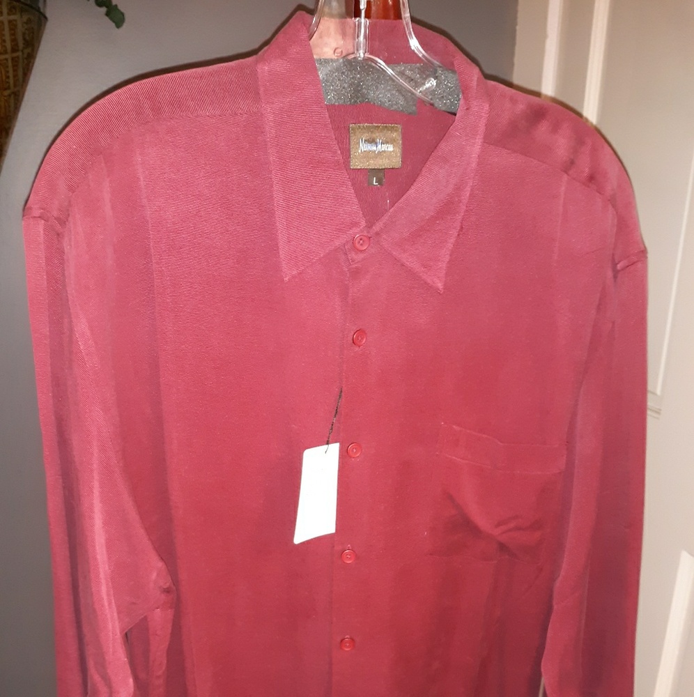 Neiman Marcus long sleeve silk shirt